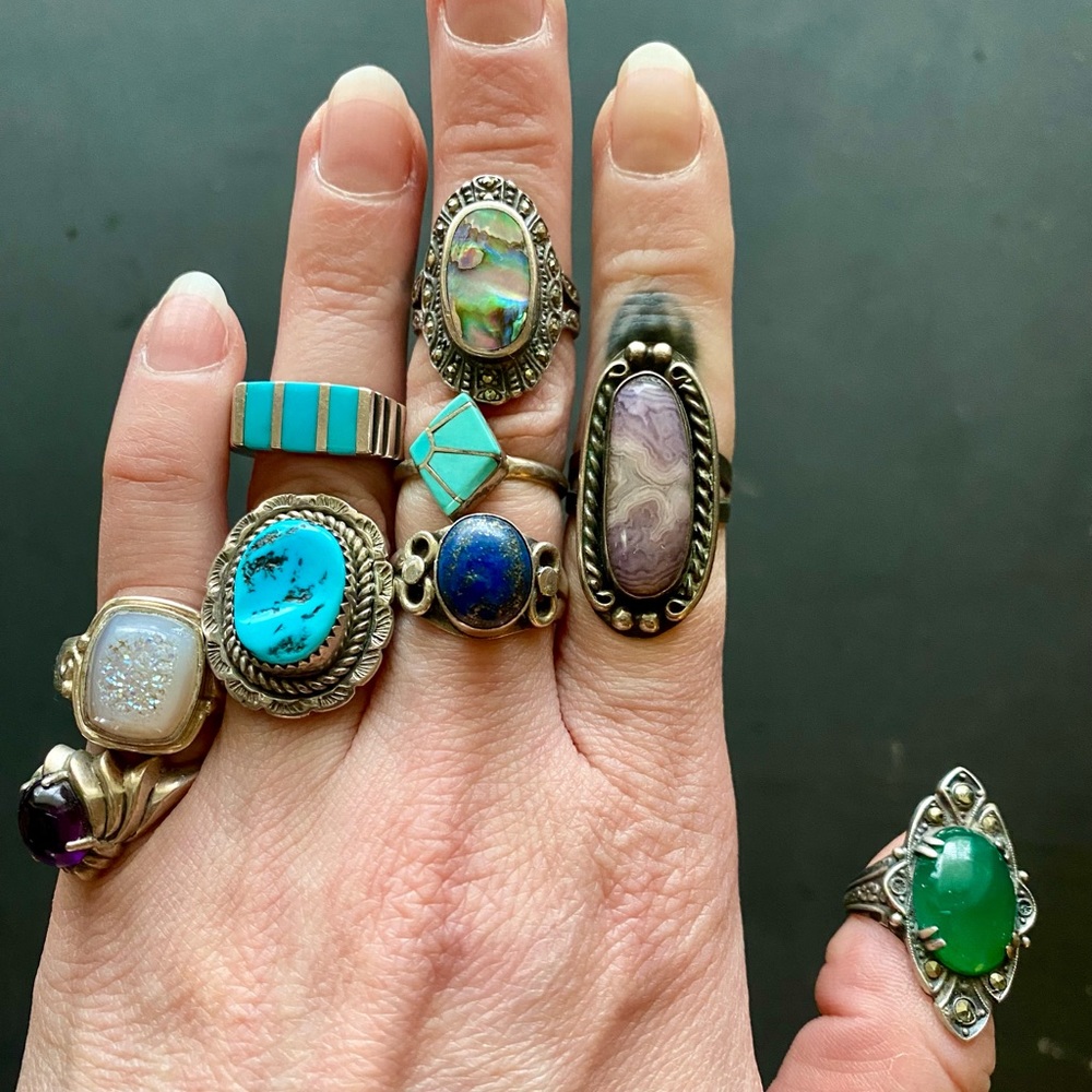 Sterling silver rings.